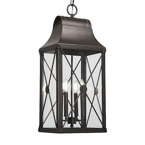 Great Outdoors - De Luz - 4 Light Outdoor Chain Hung Pendant-28.63 Inches Tall and 12.5 Inches Wide - 1293823