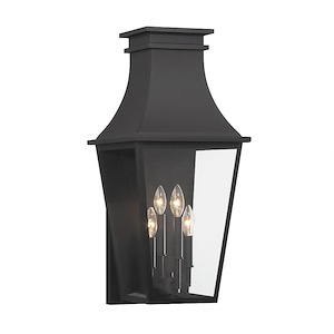 Great Outdoors - Gloucester - 4 Light Outdoor Wall Mount-26.25 Inches Tall and 12 Inches Wide
