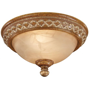 2 Light Flush Mount-6.88 Inches Tall and 13 Inches Wide