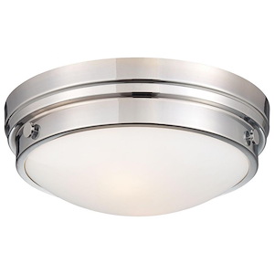 2 Light Flush Mount in Transitional Style - 4.75 inches tall by 13.25 inches wide