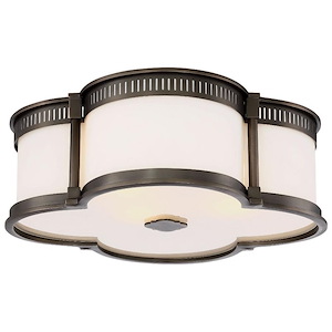 3 Light Flush Mount in Transitional Style - 5.75 inches tall by 16.25 inches wide