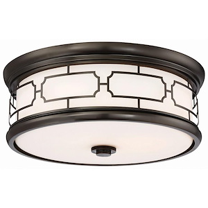 32W 1 LED Flush Mount in Transitional Style - 6 inches tall by 16 inches wide