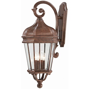 Great Outdoors - Harrison- 4 Light Outdoor Wall Mount In Traditional Style - 33.5 Inches Tall By 12 Inches Wide