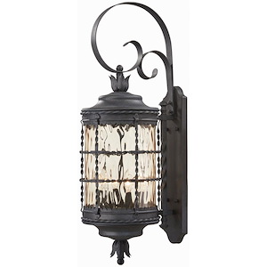Great Outdoors - Mallorca- 4 Light Outdoor Wall Mount In Traditional Style - 34.25 Inches Tall By 10.5 Inches Wide