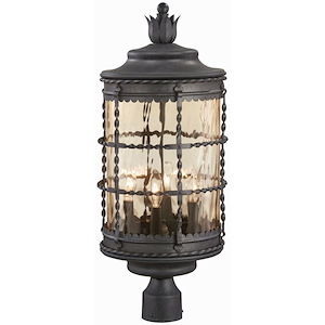 Great Outdoors - Mallorca- 4 Light Outdoor Post Mount In Traditional Style - 26 Inches Tall By 10.5 Inches Wide
