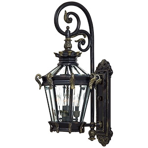 Great Outdoors - stratford Hall - 4 Light Outdoor Wall Mount In Traditional Style - 33.5 Inches Tall By 13.75 Inches Wide - 6061