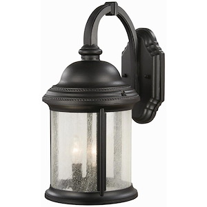 Great Outdoors - Hancock - 3 Light Outdoor Wall Mount In Traditional Style - 17.5 Inches Tall By 8.5 Inches Wide