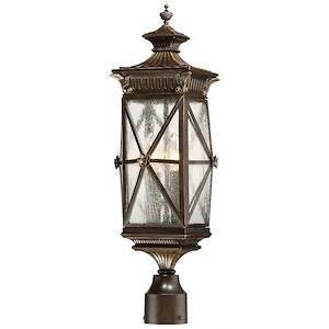 Rue Vieille - 4 Light Outdoor Post Lantern in Traditional Style - 23.5 inches tall by 8.75 inches wide