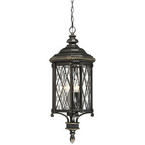 Bexley Manor - 4 Light Outdoor Chain Hung Lantern in Traditional Style - 31.75 inches tall by 11 inches wide - 539892