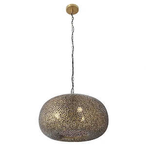 Moradabad - 3 Light Pendant-14 Inches Tall and 24 Inches Wide