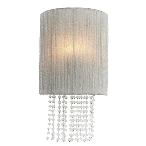 Crystal Reign - 1 Light Wall Sconce with Glass Beads-17.7 Inches Tall and 10 Inches Wide - 1336642