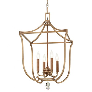 Magnolia Manor - 4 Light Pendant-29 Inches Tall and 17.38 Inches Wide