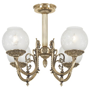 4 Light Semi-Flush Mount-17 Inches Tall and 21 Inches Wide