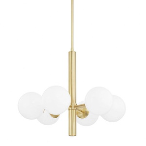 Stella-6 Light Chandelier in Transitional Style-28 Inches Wide by 23.75 Inches High - 1040769
