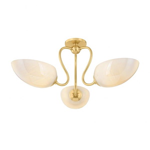 Reva - 3 Light Semi-Flush Mount-11.75 Inch Tall and 27.5 Inch Wide