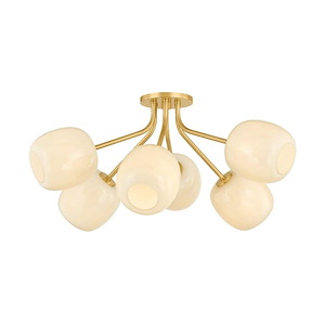 Lisette - 6 Light Semi-Flush Mount-13.25 Inch Tall and 29.25 Inch Wide