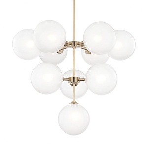 Ashleigh-40W 10 LED 3-Tier Chandelier in Style-29.75 Inches Wide by 25 Inches High - 675100