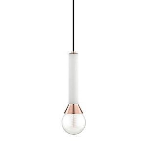 Via-One Light Pendant in Style-5 Inches Wide by 12.5 Inches High