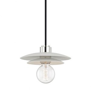 Milla-One Light Small Pendant in Style-8 Inches Wide by 3.25 Inches High