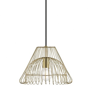 Katie-One Light Small Pendant in Style-13 Inches Wide by 9.5 Inches High