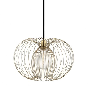 Jasmine-One Light Large Pendant in Style-17 Inches Wide by 11 Inches High