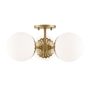 Paige-Three Light Semi-Flush Mount in Style-17.5 Inches Wide by 7.75 Inches High - 735073