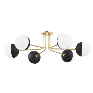 Renee - 5 Light Semi-Flush Mount In Sculptural &amp; Geometric and Everyday Modern Style-15.5 Inches Tall and 28 Inches Wide