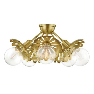Alyssa-Five Light Semi Flush in Style-24 Inches Wide by 10.5 Inches High
