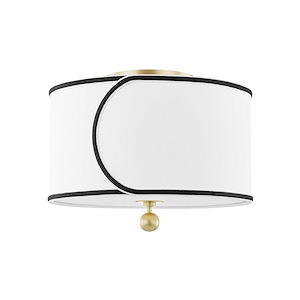 Zara-2 Light Semi-Flush Mount in Transitional Style-14 Inches Wide by 11 Inches High - 1013506