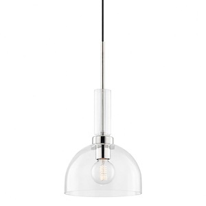 Tabitha-1 Light Pendant in Modern Style-10 Inches Wide by 19.25 Inches High - 979945