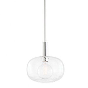 Harlow-1 Light Pendant in Modern Style-12 Inches Wide by 12.38 Inches High