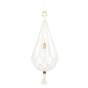 Tessa-1 Light Large Pendant in Bohemian Style-14.75 Inches Wide by 32 Inches High