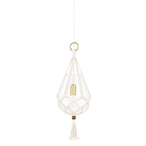 Tessa-1 Light Small Pendant in Bohemian Style-10 Inches Wide by 22 Inches High