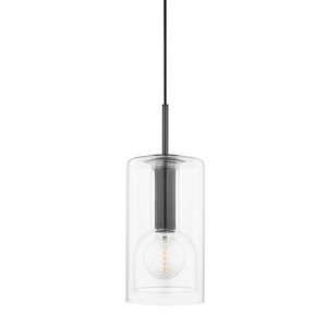 Belinda-1 Light Pendant in Modern Style-6 Inches Wide by 13 Inches High