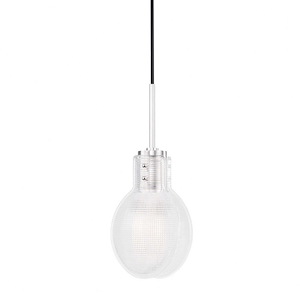Jenna-1 Light Pendant in Modern Style-6.5 Inches Wide by 14.13 Inches High