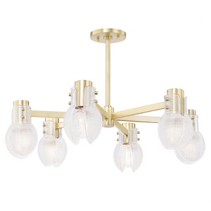 Jenna-6 Light Chandelier in Modern Style-26 Inches Wide by 8.5 Inches High
