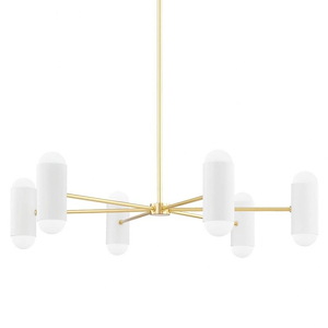 Kira 12 Light Chandelier in Contemporary-Futuristic style 9.5 Inches Tall and 40 Inches Wide