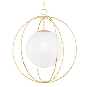 Lyla 1 Light Pendant in Modern-Geometric style 31.75 Inches Tall and 28 Inches Wide
