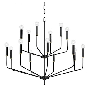 Bailey-15 Light 2-Tier Chandelier in Transitional Style-36 Inches Wide by 31 Inches High