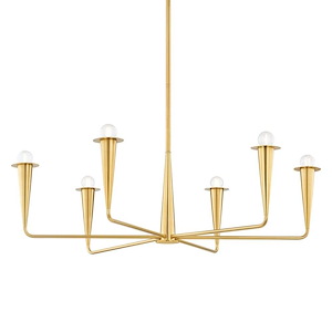 Danna - 6 Light Chandelier In Modern Style-12 Inches Tall and 39.75 Inches Wide