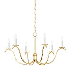 Jaclin - 6 Light Chandelier-18 Inches Tall and 34.5 Inches Wide - 1297045