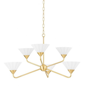 Kelsey - 6 Light Chandelier-19.25 Inches Tall and 35 Inches Wide