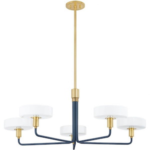 Aston - 5 Light Chandelier-14.75 Inches Tall and 39 Inches Wide