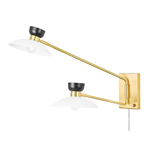 Whitley 2 Light Wall Sconce in Modern style 19.75 Inches Tall and 9 Inches Wide