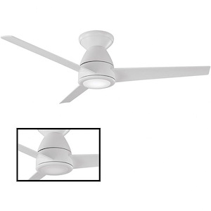 Tip Top-44 Inch 3-Blade Flush Mount Ceiling Fan with Light Kit and Remote Control in Contemporary Style-10.31 Inches High - 989481