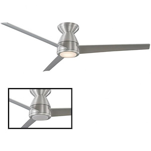 Tip Top-52 Inch 3-Blade Flush Mount Ceiling Fan with Light Kit and Remote Control in Contemporary Style-10.31 Inches High