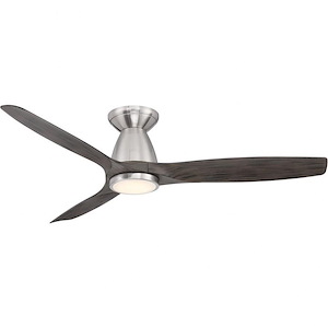 Skylark 3-Blade 54 Inch Flush Mount Ceiling Fan with Light Kit and Remote Control In Contemporary Style - 1105616