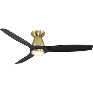 Skylark 3-Blade 54 Inch Flush Mount Ceiling Fan with Light Kit and Remote Control In Contemporary Style
