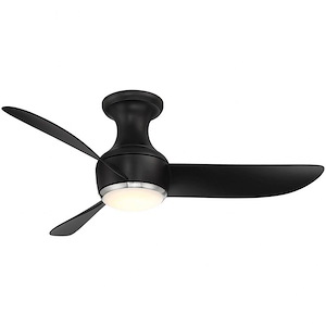 Corona - 44 Inch 3 Blade Flush Mount Ceiling Fan with Light Kit and Remote Control In Contemporary Style-13.98 Inches Tall - 1105567