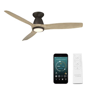 Skylark - 3 Blade Flush Mount Ceiling Fan with Light Kit-11.3 Inch Tall and 54 Inch Wide - 1402989